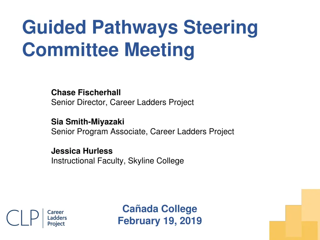 guided pathways steering committee meeting