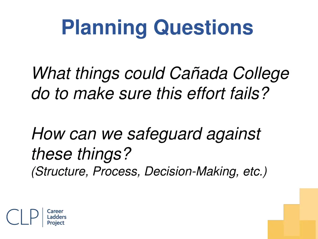 planning questions