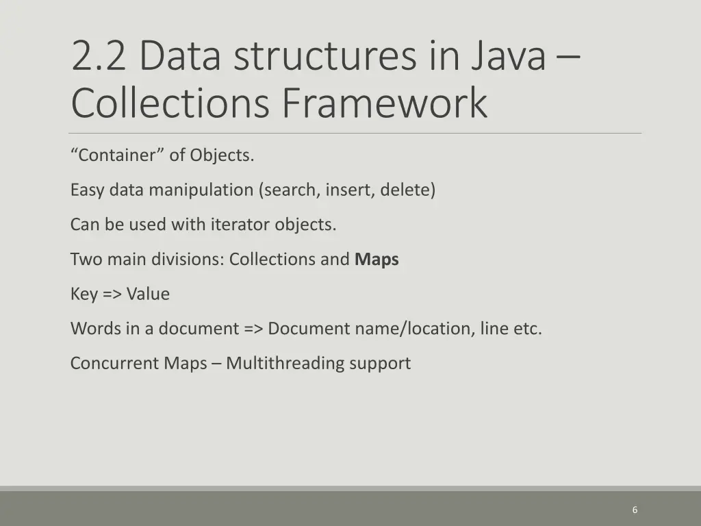 2 2 data structures in java collections framework