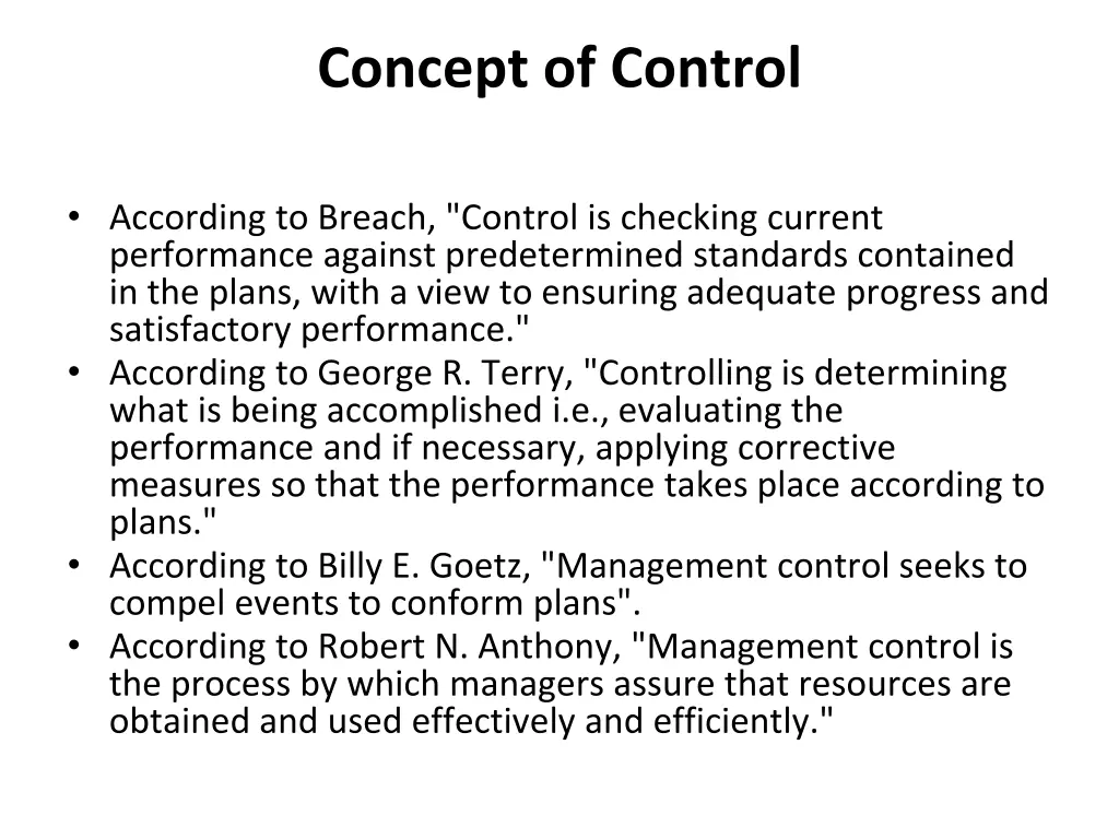 concept of control