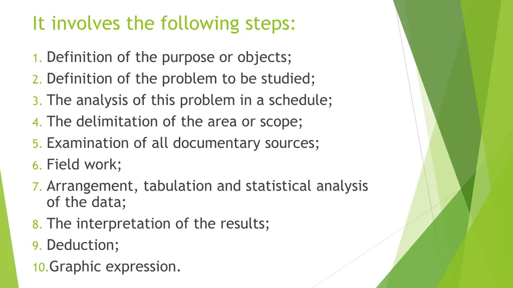 it involves the following steps