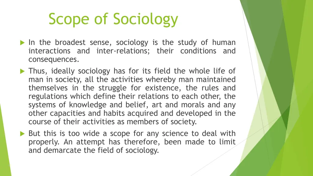 scope of sociology