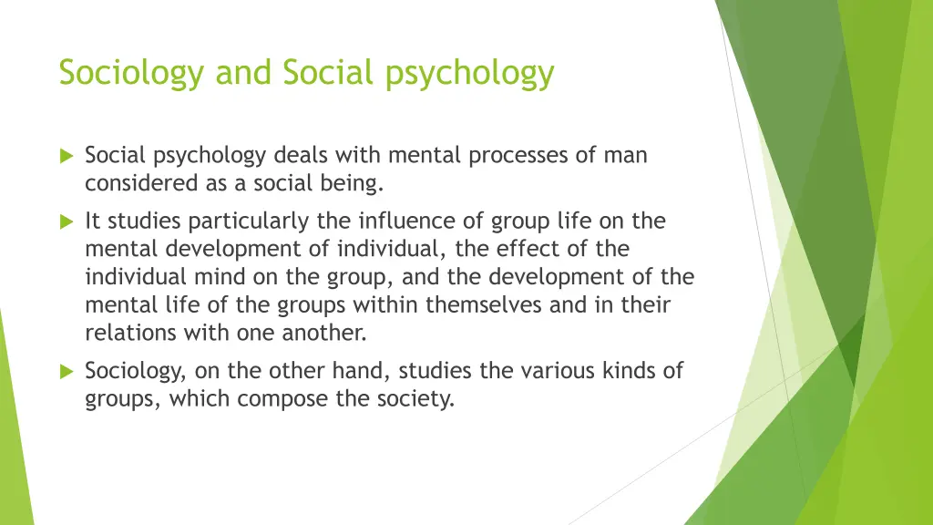 sociology and social psychology