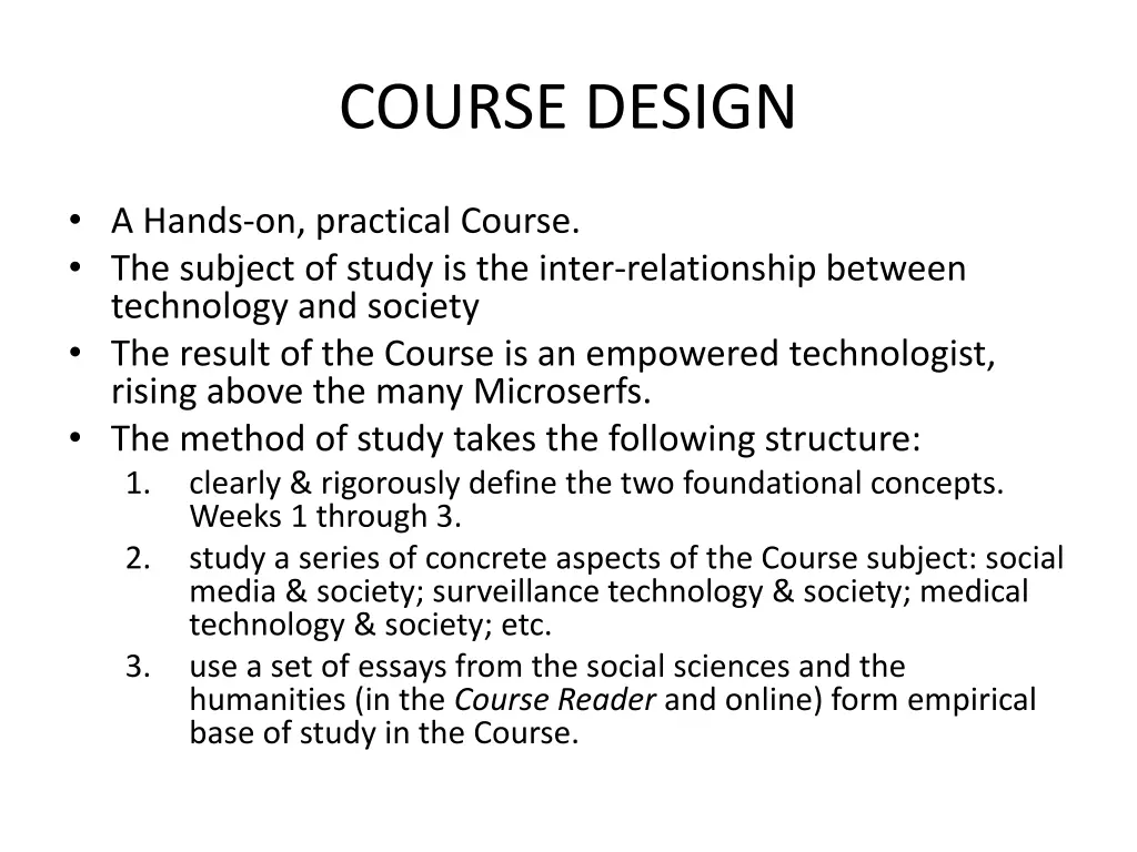 course design