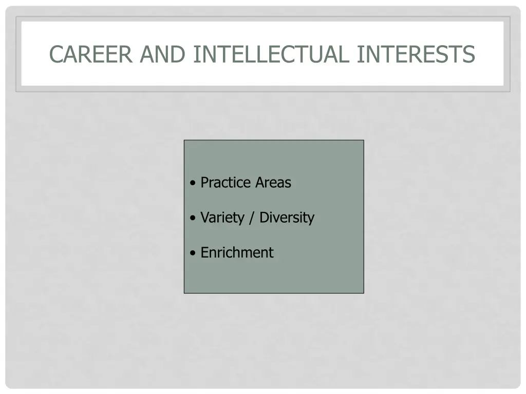 career and intellectual interests