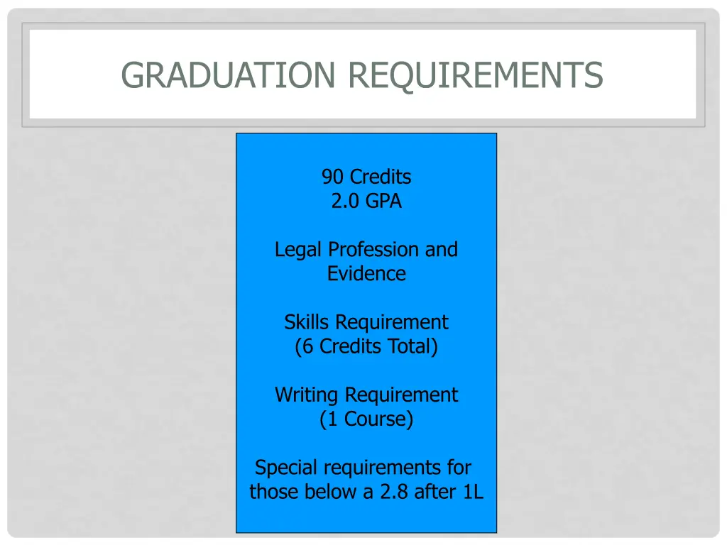 graduation requirements