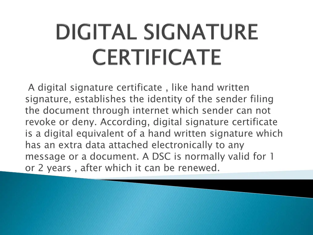 a digital signature certificate like hand written