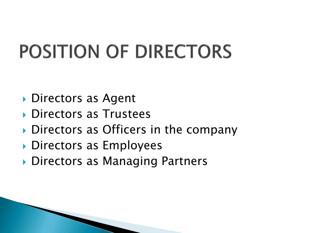 directors as agent directors as trustees