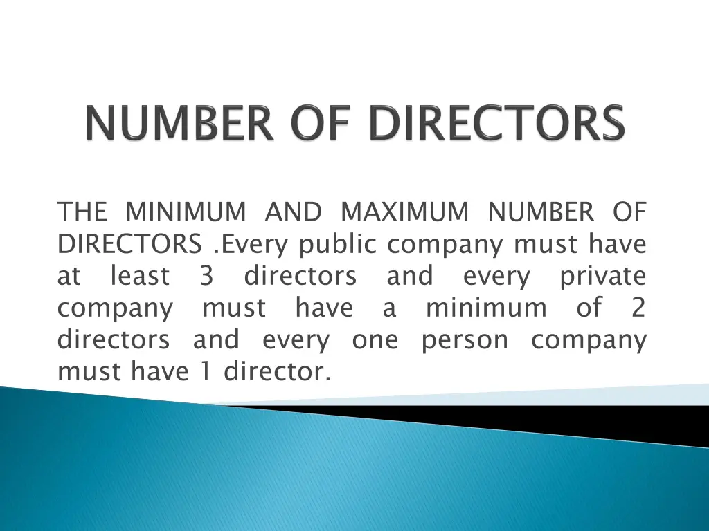 the minimum and maximum number of directors every