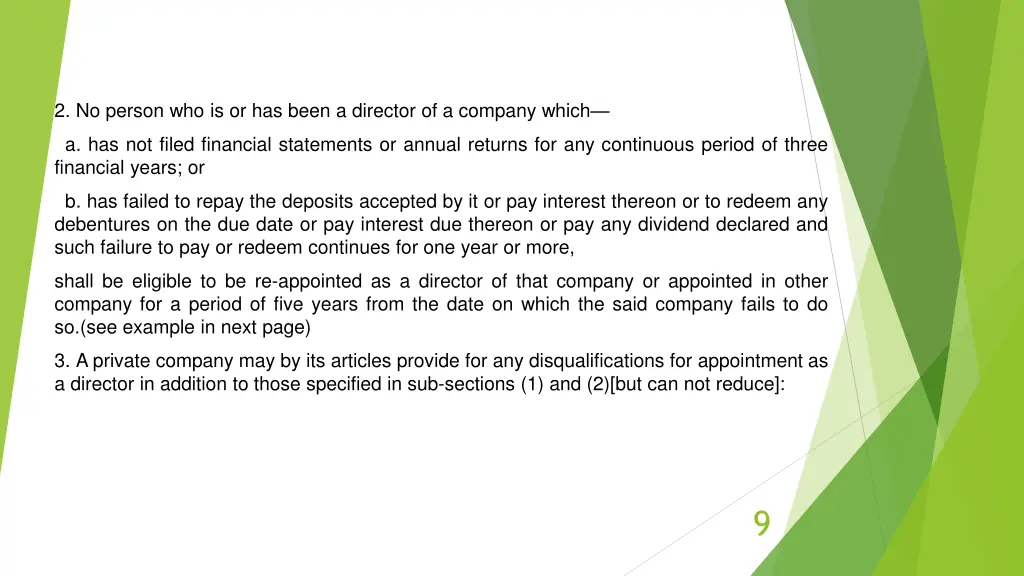 2 no person who is or has been a director