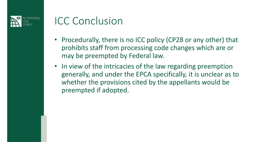 icc conclusion