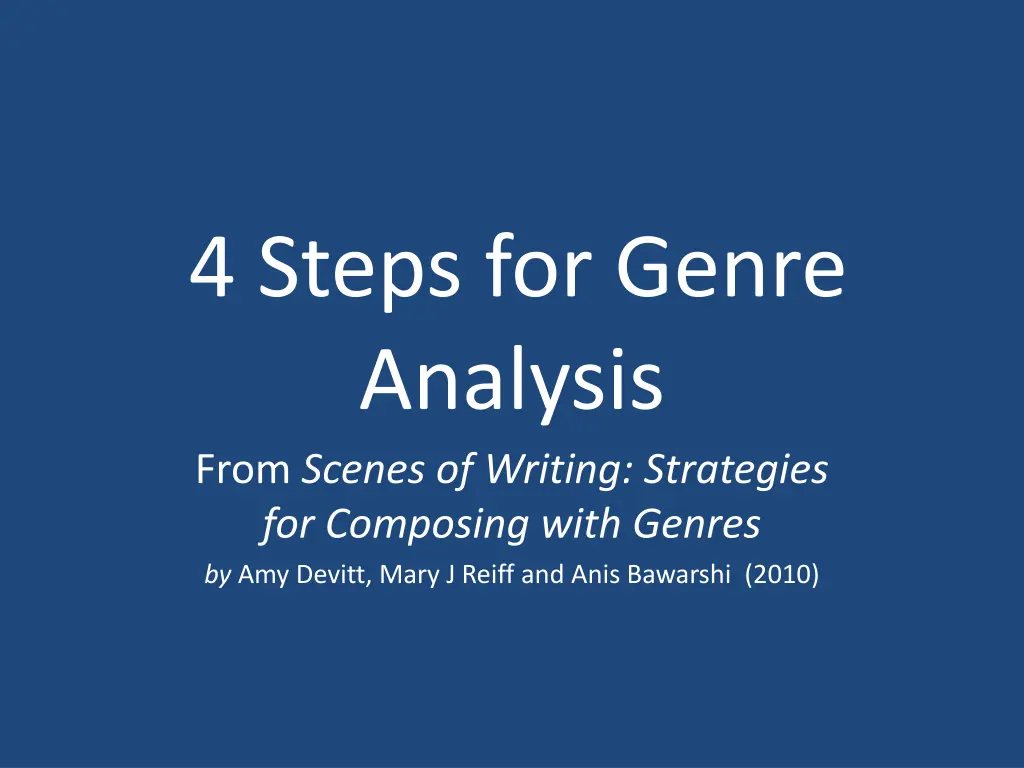 4 steps for genre analysis from scenes of writing
