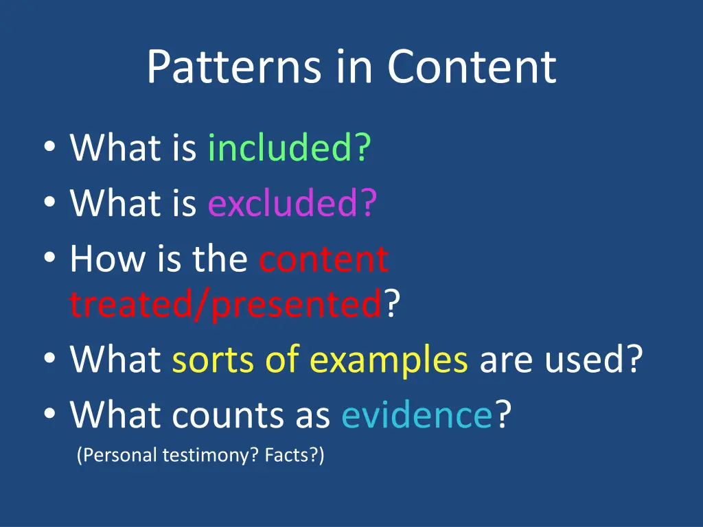 patterns in content