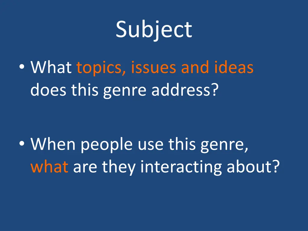 subject