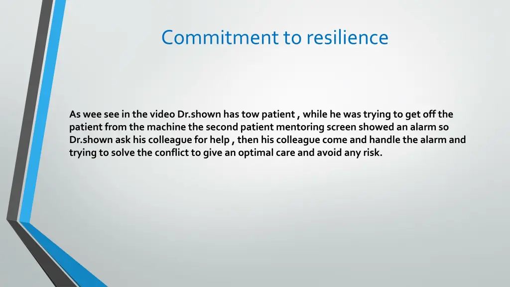 commitment to resilience
