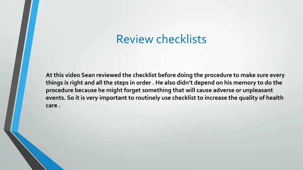 review checklists