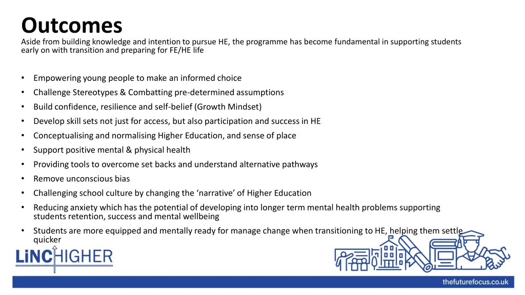 outcomes aside from building knowledge