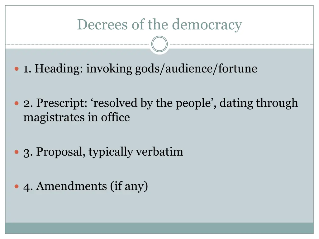 decrees of the democracy