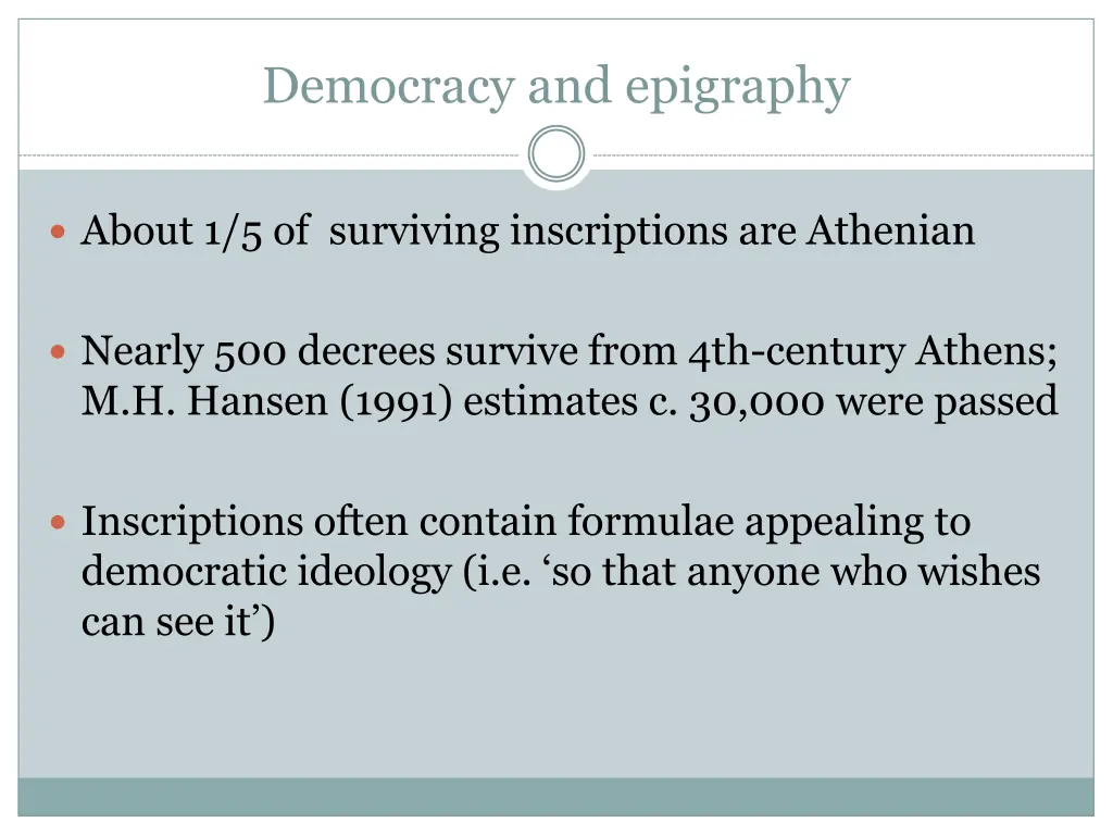 democracy and epigraphy