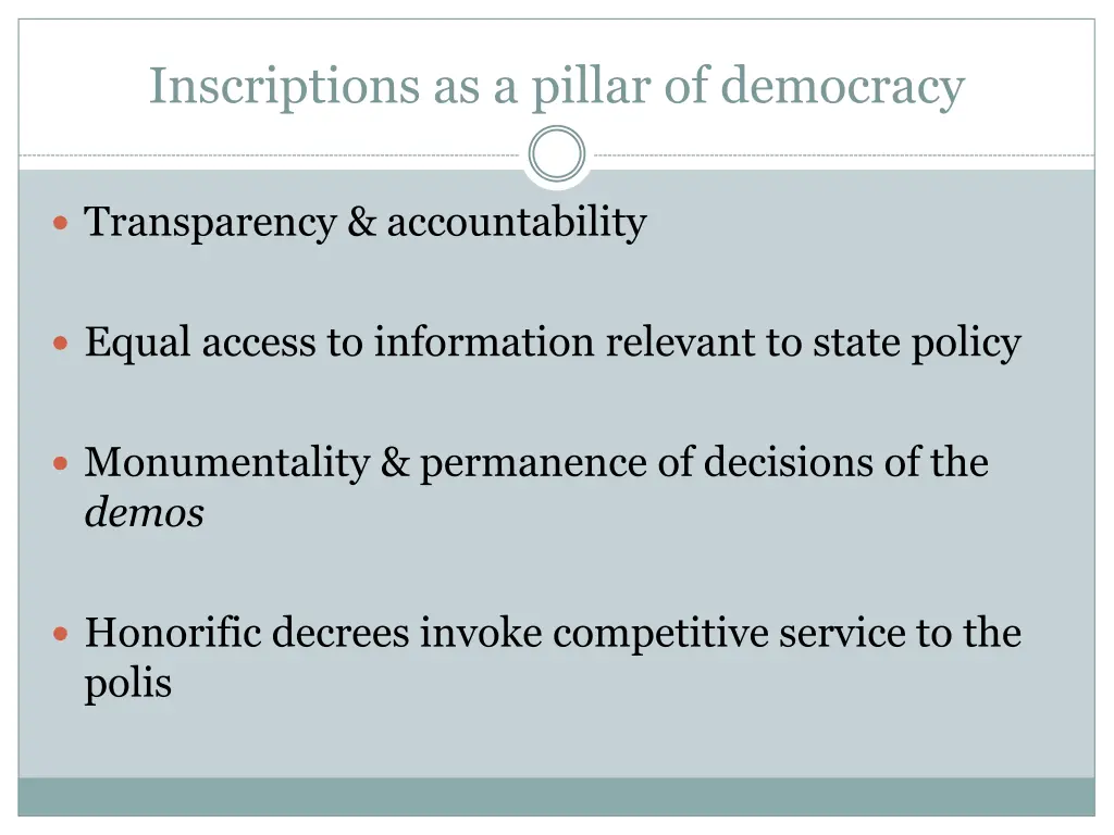 inscriptions as a pillar of democracy