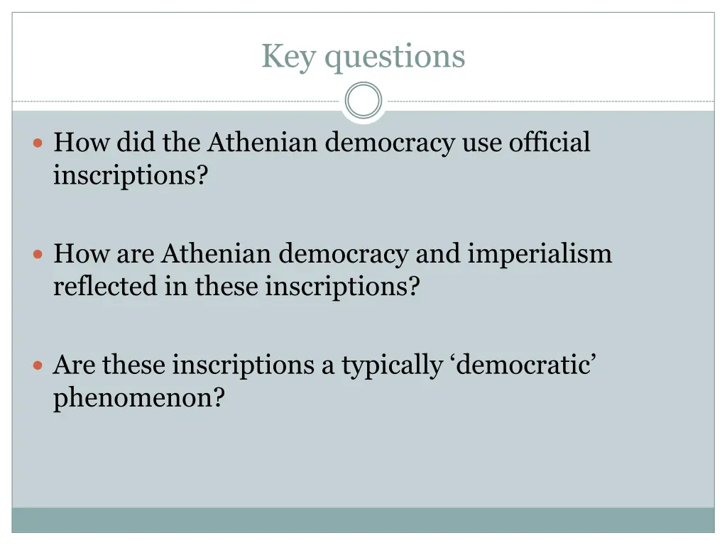 key questions