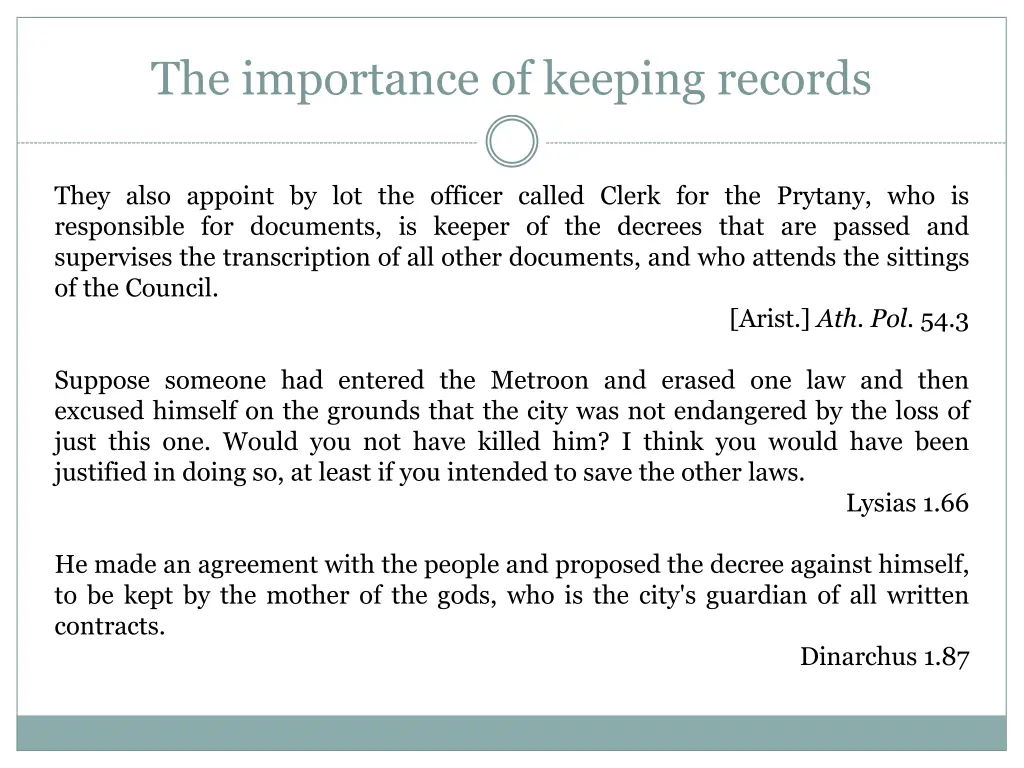 the importance of keeping records