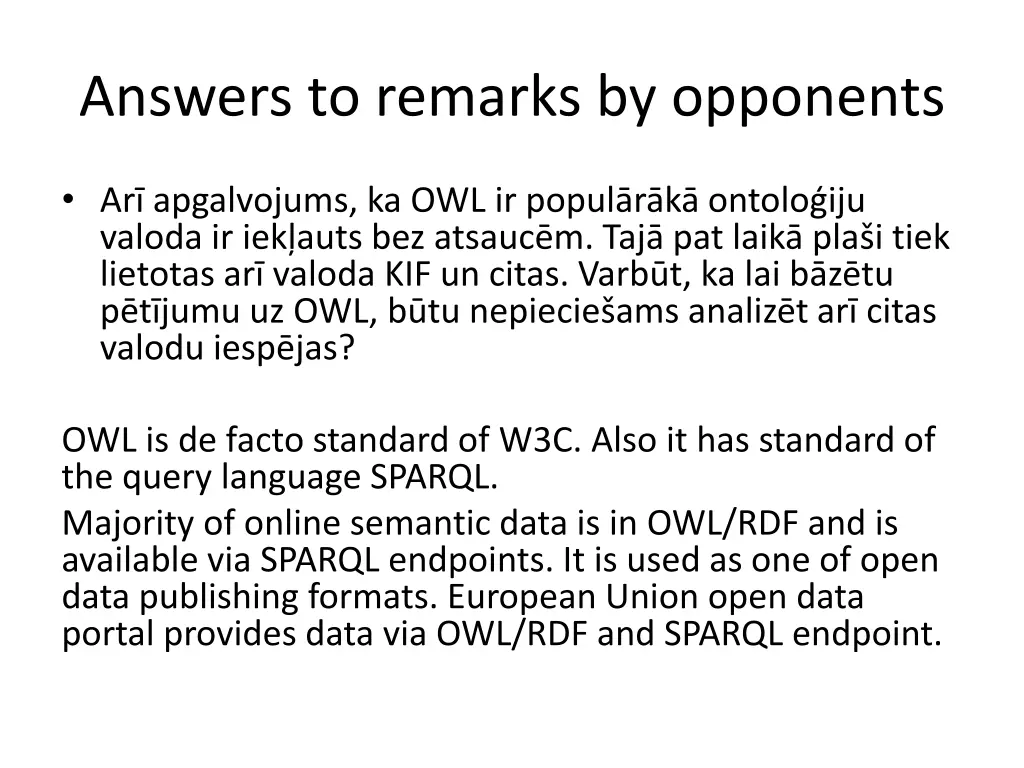 answers to remarks by opponents 1