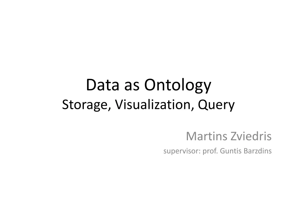 data as ontology storage visualization query
