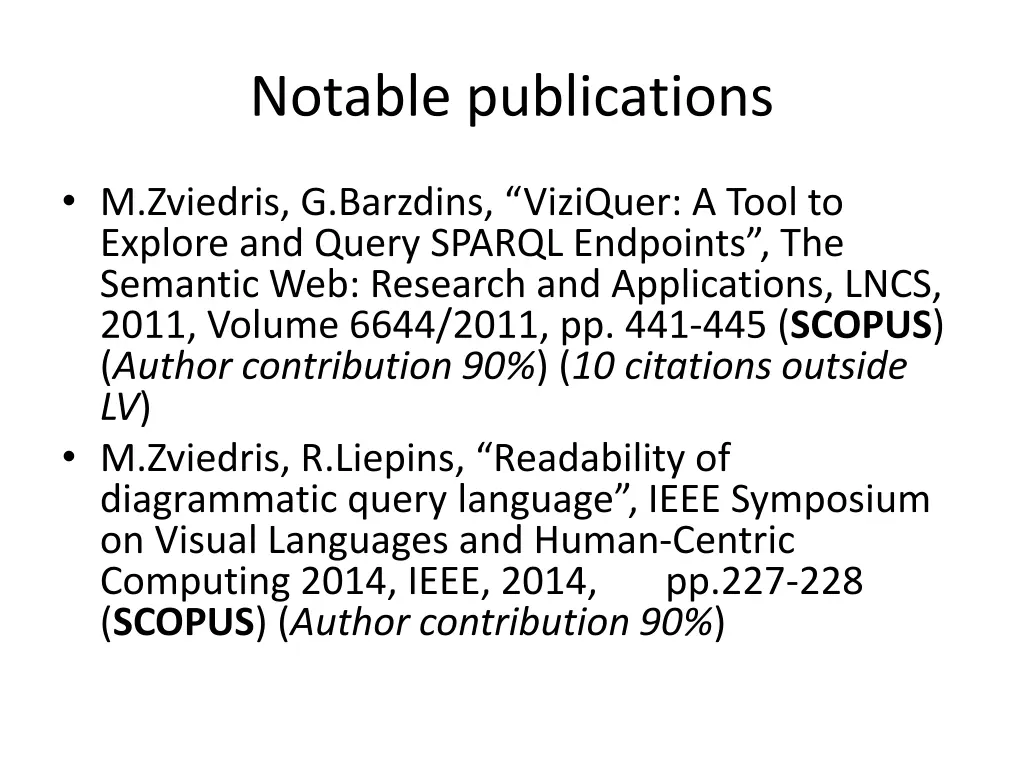 notable publications