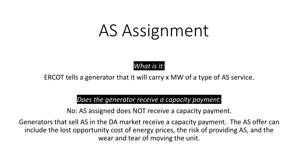 as assignment 1