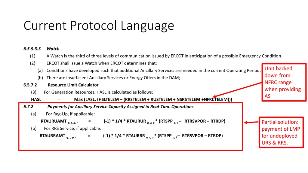 current protocol language