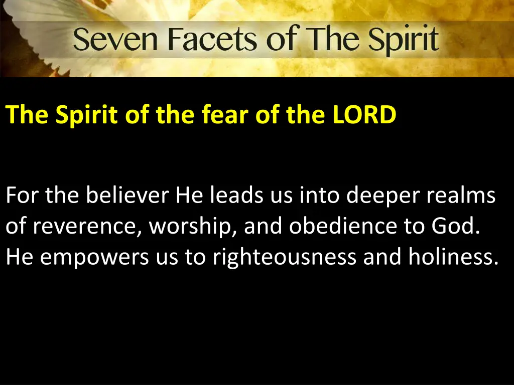 the spirit of the fear of the lord 1