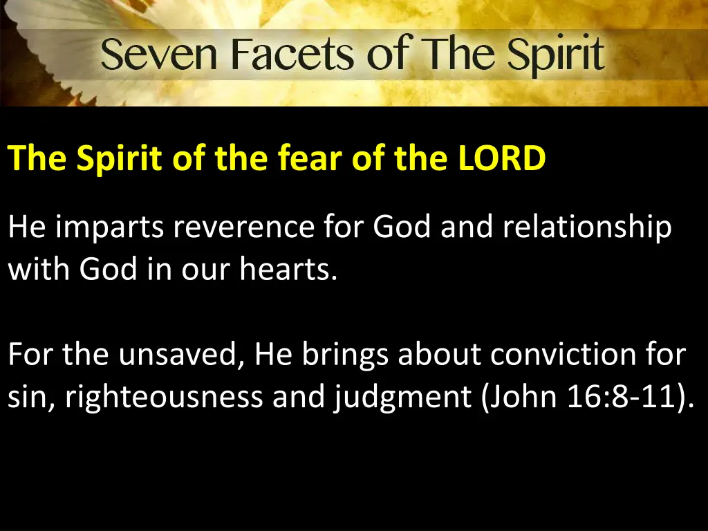 the spirit of the fear of the lord