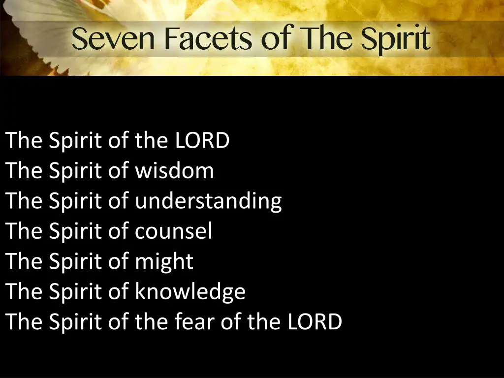 the spirit of the lord the spirit of wisdom