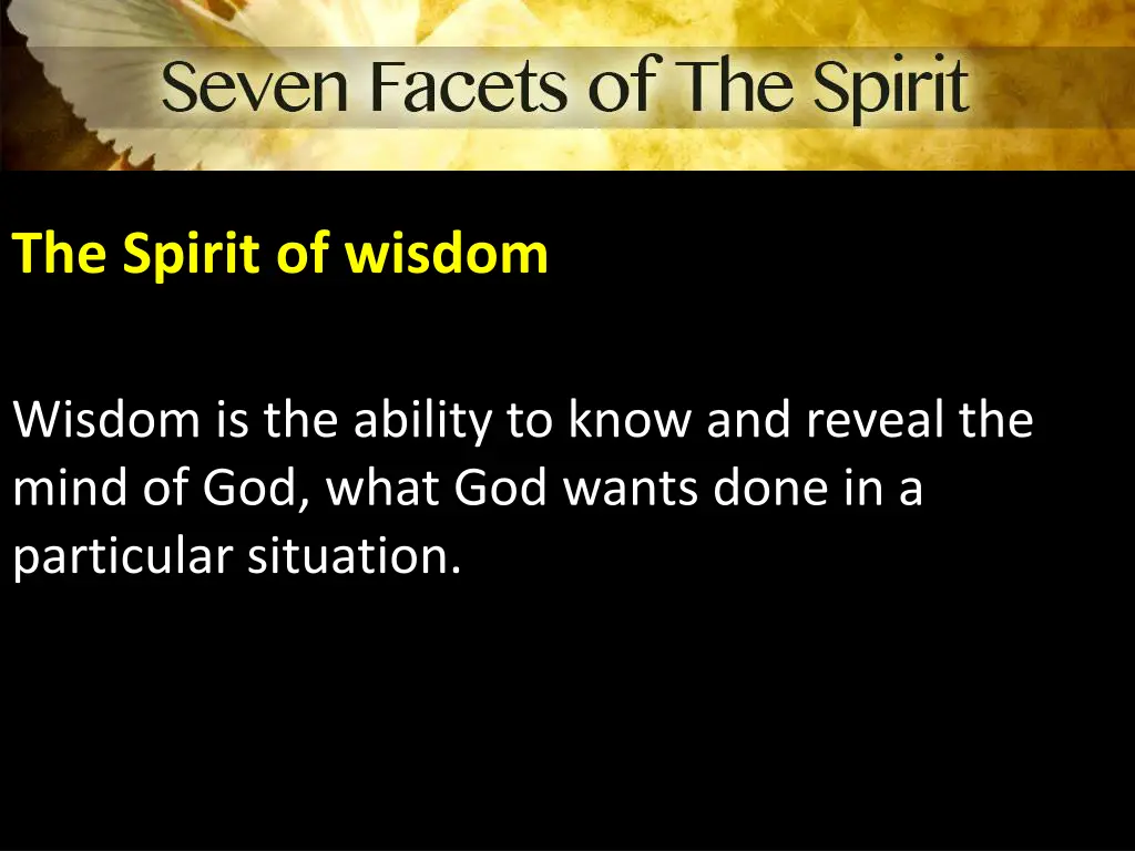 the spirit of wisdom