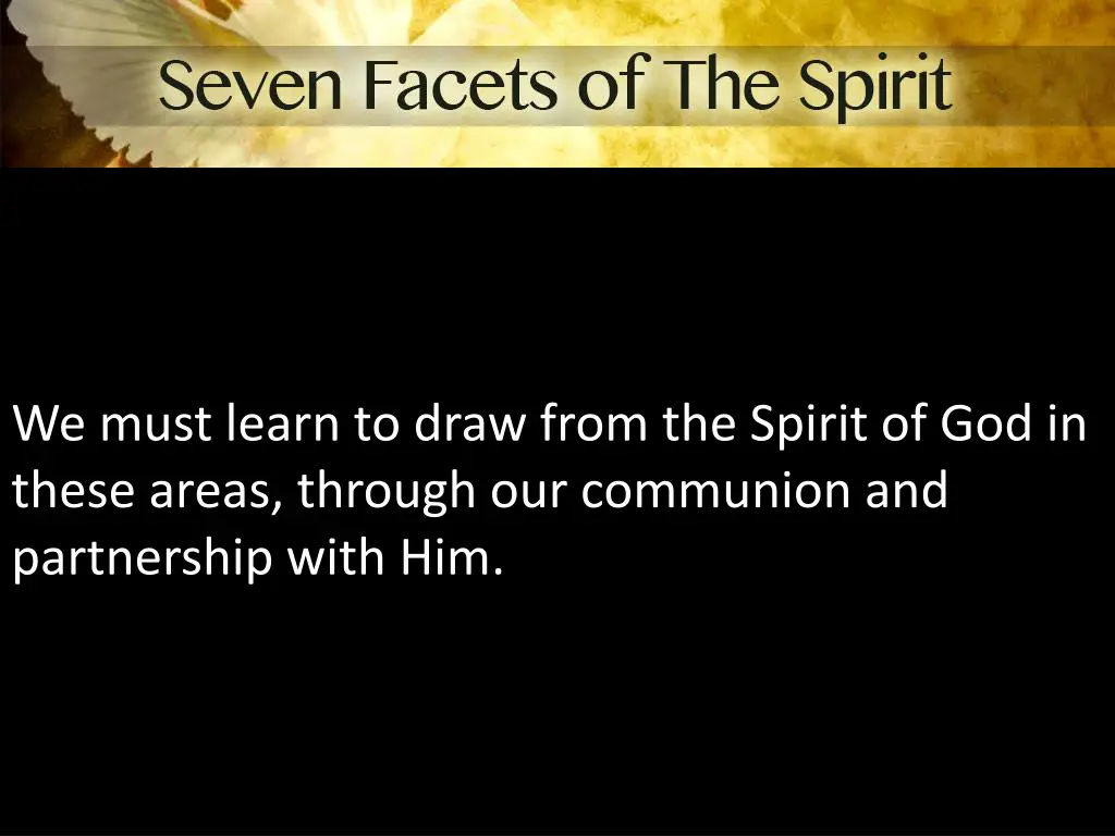 we must learn to draw from the spirit