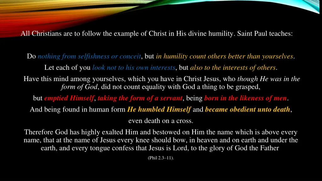 all christians are to follow the example