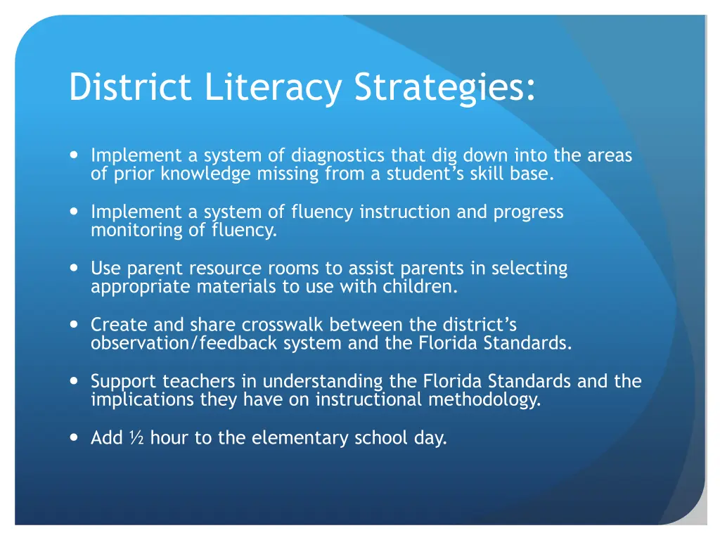 district literacy strategies
