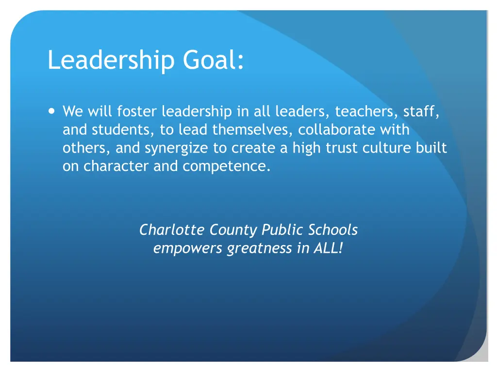 leadership goal