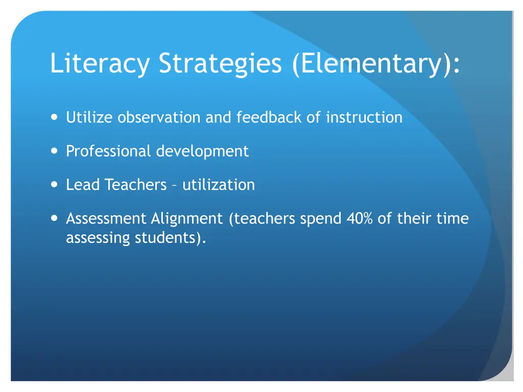 literacy strategies elementary