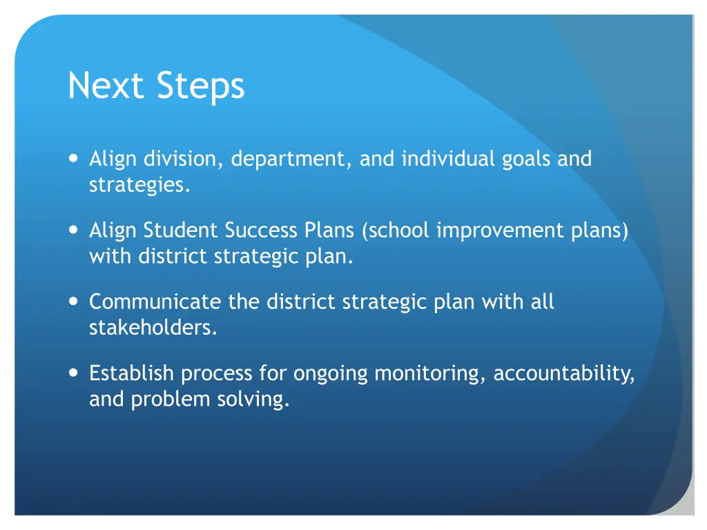 next steps
