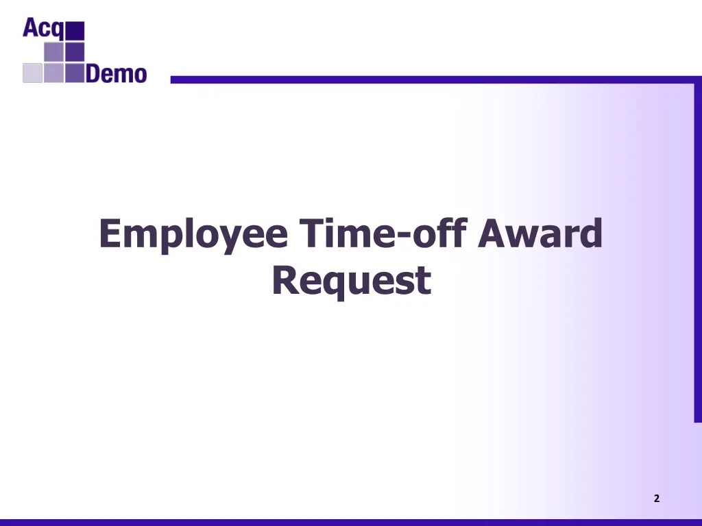 employee time off award request