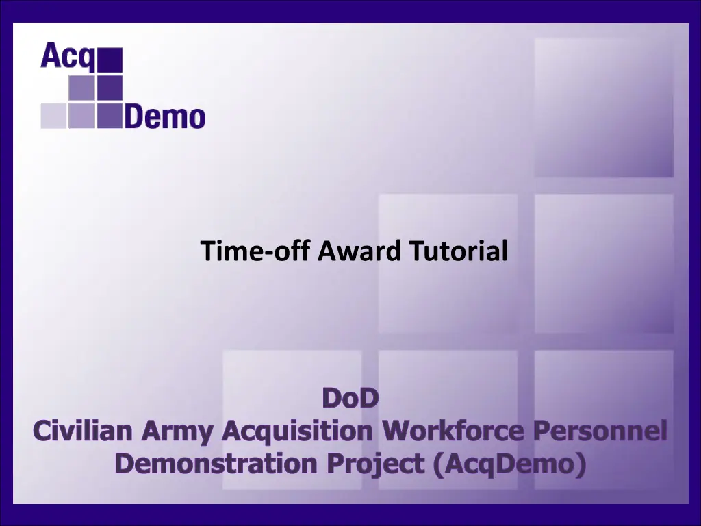 time off award tutorial