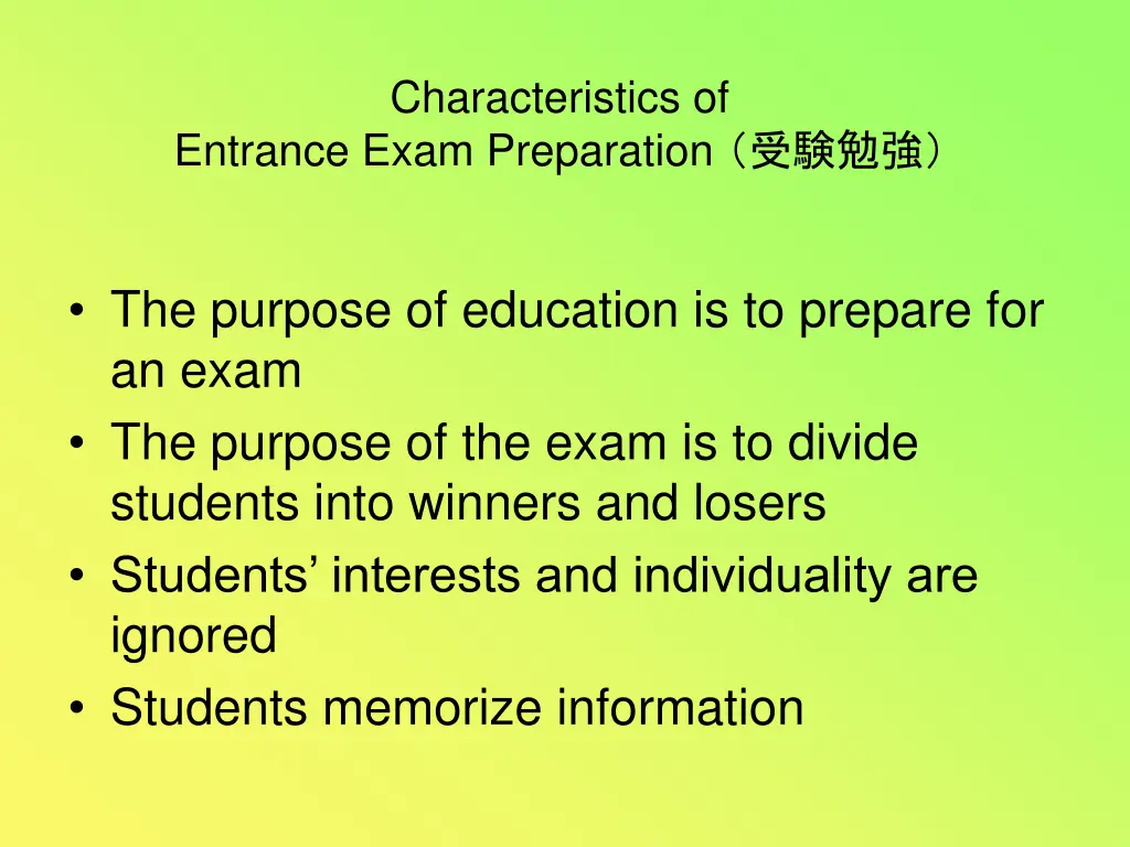 characteristics of