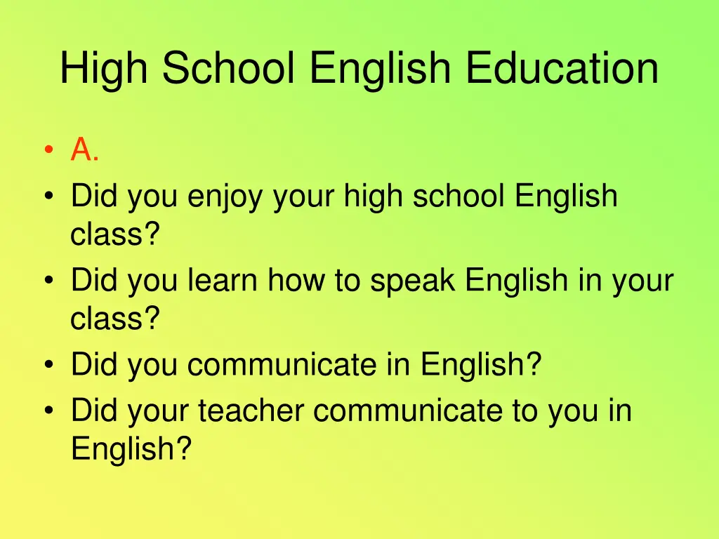 high school english education