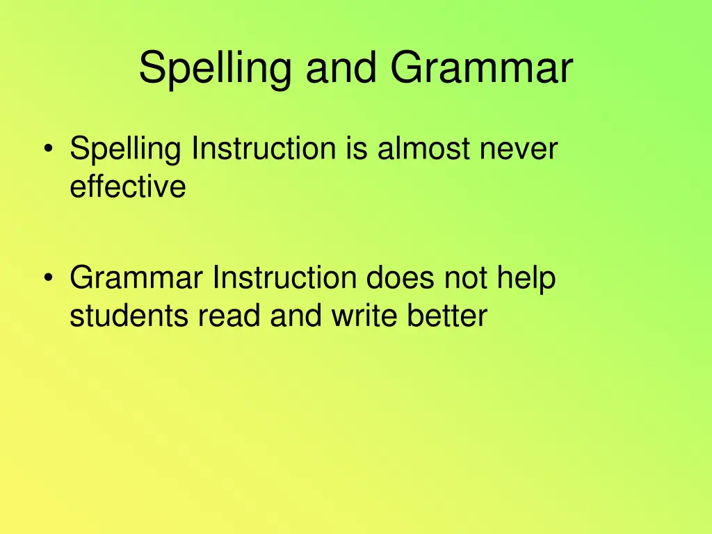 spelling and grammar