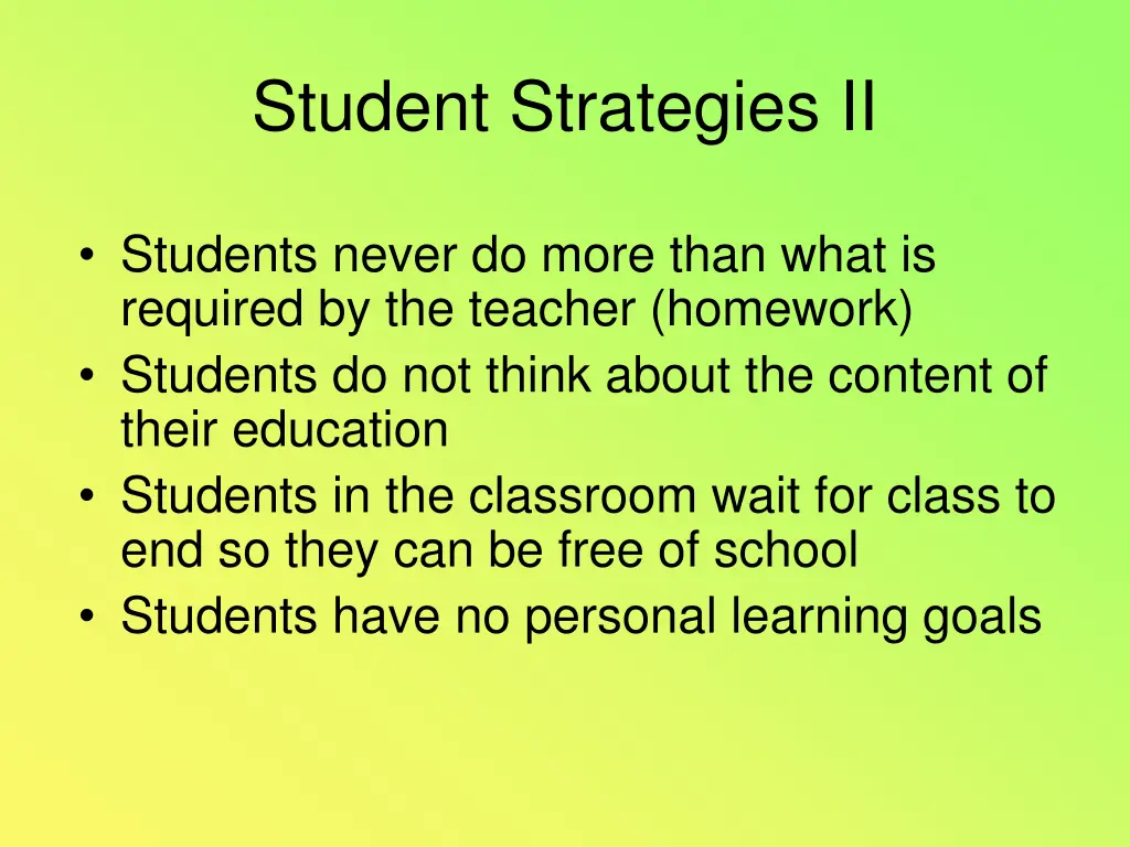 student strategies ii