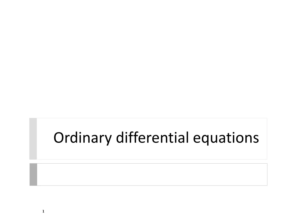 ordinary differential equations