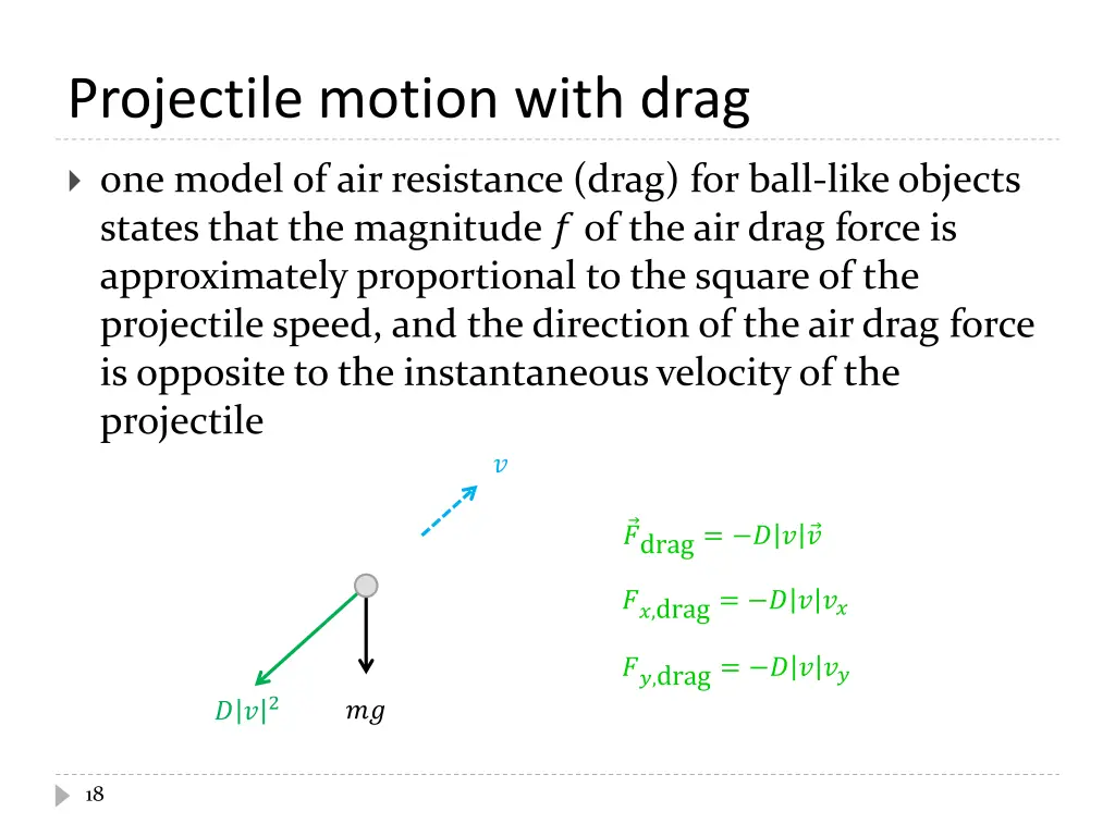 projectile motion with drag