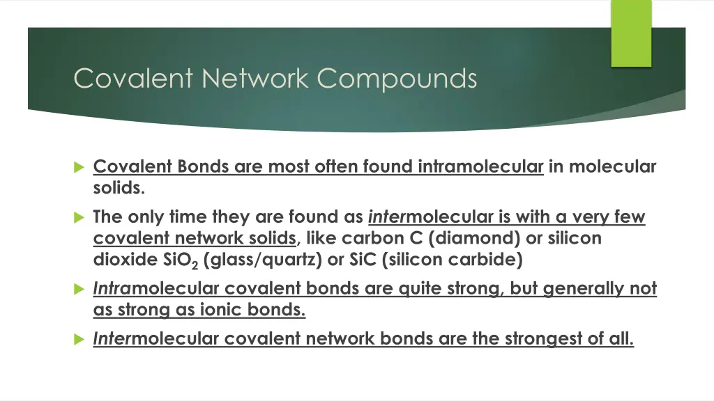 covalent network compounds